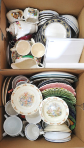 Lot 41 - 2 x Boxes Mixed China - incl Royal Doulton 'Bunnykins' Bowl & Plate