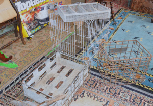 Lot 45 - Lot of Vintage Metal Items incl Bird Cage, Metal Milk Crates, Wire Tray