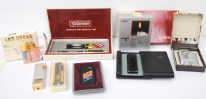 Lot 58 - Group Lot Boxed Vintage Cigarette Lighters - incl Pipeman Lighter &