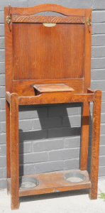 Lot 71 - Vintage c1930s Silky Oak Hall Stand - smaller size, lift up glover box,