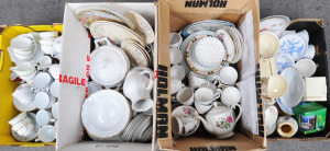 Lot 98 - 4 x Boxes Mixed Pretty China - incl Poole Pottery 'Springtime', Vintage