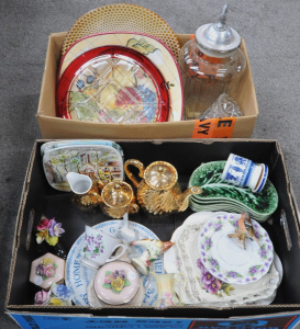 Lot 102 - 2 x Boxes of Assorted Ceramics & Glassware incl China Birds incl B