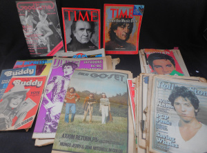 Lot 108 - Box lot Vintage Music Magazines and Newspapers, incl Go-Set, Rolling S