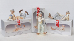 Lot 124 - 3 x Boxed Ceramic Clown Figures from the Leonardo Collection incl Lets