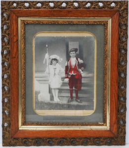 Lot 128 - Large Vintage c1900 Ornately Framed Hand Touched Photograph - Brother