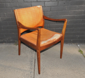 Lot 130 - Vintage retro 1970s T H Brown Carver Dining chair - needing re-upholst