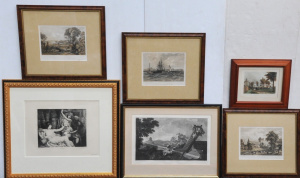 Lot 167 - Group lot - Framed 19th C Engravings & Lithographs - Hogarth, Edin