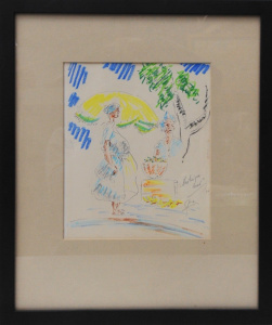 Lot 170 - Roy Opie (1909 - 1968) Framed Ink & Pastel - Martinique Girl - Sig