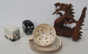 Lot 192 - Small group lot - 1930s Japanese 'Fortune Teller' Cup & Saucer, Ca