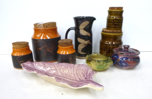 Lot 196 - Group lot of Vintage Australian Pottery incl, Sylha & Hanstan cani