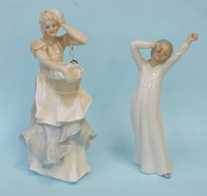 Lot 199 - 2 x Ceramic figures inc Royal Doulton Breezy Day HN 3162 25cm H &