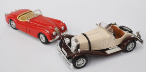 Lot 212 - 2 x Burago 124 Scale Model Diecast Cars incl 1948 Jaguar XK120 & M