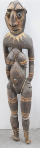 Lot 220 - Large Vintage Wooden Sepik PNG Standing Female - Carved & Natural