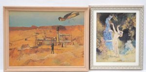 Lot 225 - 2 x Framed Australian prints - Sid Nolan 'Polly Mine' + Norman Lindsay