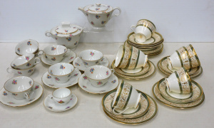 Lot 234 - Group lot quality china inc Set of 7 Mintons Aragon pattern trios Gree