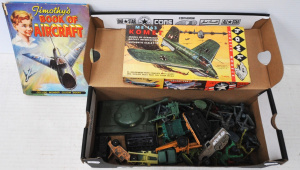 Lot 261 - Box of Vintage Kids Army Toys incl Original Box for ME-136 Komet Model