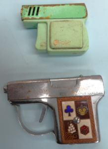 Lot 289 - 2 x novelty Pistol Cigarette lighters, incl Star Narudan and Rolly