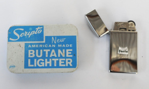 Lot 290 - Vintage Scripto American Made Butane Chrome Cigarette Lighter, with En