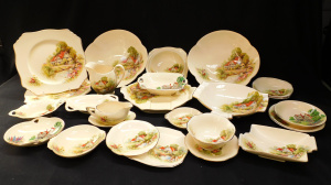 Lot 304 - Large Group vintage Royal Winton Red Roof Pattern inc Art Deco dishes,