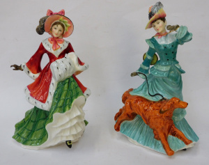 Lot 334 - 2 x Royal Doulton Figurines inc Autumntime HN3621 Issued 1994 23cmH &a