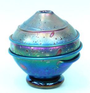 Lot 336 - Australian Patrick De Suma Iridescent Art Glass Vase - collar base wit