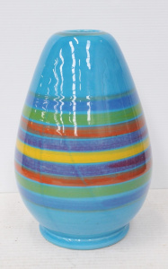 Lot 341 - Large Modernist Bellini Piu Italian Pottery vase - Conical form, colou