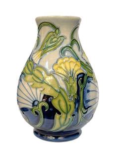 Lot 345 - Moorcroft Vase - Rough Hawks Head pattern designed by Rachel Bishop -