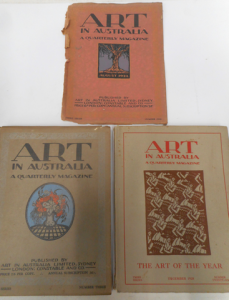 2 x Vintage Art in Australia periodicals (plus one cover), all with Woodblocked