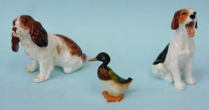 3 x Ceramic Figures inc 2 x Royal Doulton Jack Russell Yawning HN1099 11cm H , M