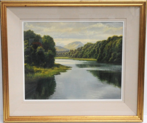 Alan Kenny (Ireland, 1959 - ) Gilt framed Oil Painting on Canvas - Near Doe Cast