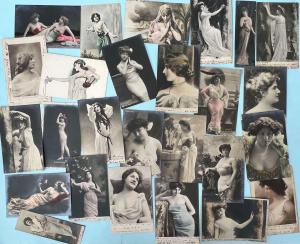 Approx 24 x c 1900+ Glamour girl postcards, actresses etc