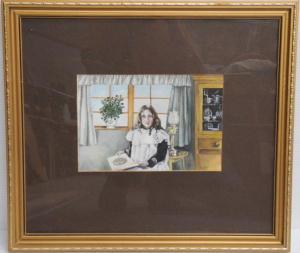 Marcella Lively (Ireland, Active c1980s) 2 x Gilt framed Watercolours - Girl in