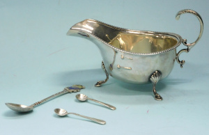 4 pces Birmingham sterling silver inc 1934 Sauce Boat by Northern Goldsmiths Co