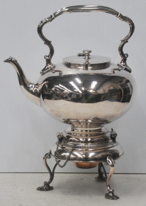 Vintage English William Hutton & Sons Silverplate Spirit Kettle