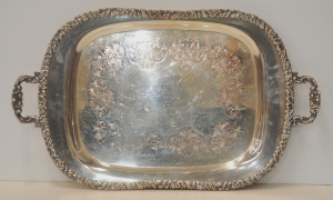 Vintage ornate EPNS Trophy Tray - engraved to middle 'Italian Cup 1955-56 Won by