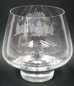 Caithness Glass footed bowl - Glamis Castle 80th Birthday Queen Elizabeth Queen