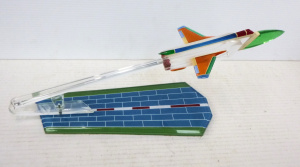 Vintage c1980s Coloured Perspex Desk top Display Model of a Russian MIG 25 Foxba