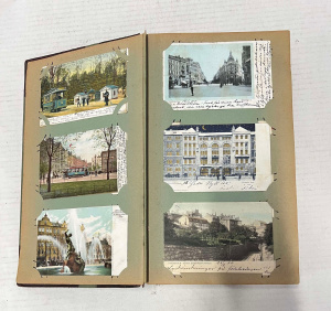 Lot 314 - Large early 19th C album approx 200 postcards belonging to a family in