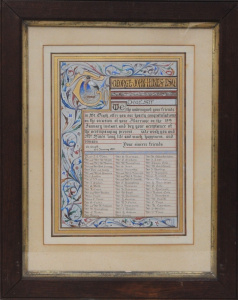 Lot 315 - Charles Henry Baskett (1872 - 1953) Framed c1892 Illumination - Congra