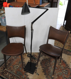 Group lot - MCM Design - Vintage 1970s Black Planet Studio K Floor Lamp + set of