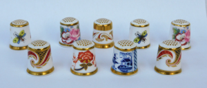 9 x Royal Crown Derby China Thimbles inc Imari, Gloral