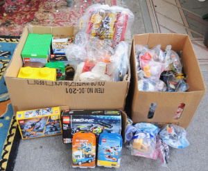 2 x Boxes of Kids Toys incl Boxed Lego Kits & Packaged Mcdonalds Happy Meal