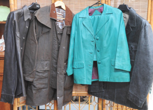 4 x Leather Jackets incl Green Leather Salamander Branded Jacket & Skirt, Dr