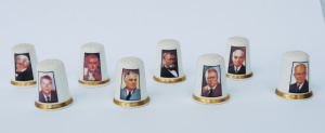 8 x Vintage 1980s China Thimbles - American Presidents inc Ronald Regan, Harry S