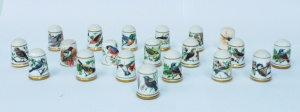 20 x Vintage China Thimbles - all with Bird Designs - English, Franklin Limited