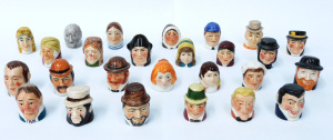 26 x Vintage English Character thimbles inc Stafforshire - Fagin, Bill Sykes, Ne