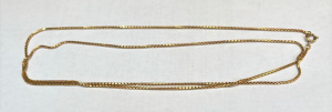 Long 8ct ygold Box chain necklace - 70cms L - TW 10 8 grms