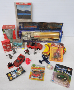 Box lot of Vintage Assorted Toys incl German Army Figuires Surrendering, Coc-Col