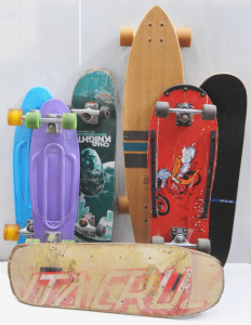 Lot of Vintage & Modern Skateboards incl Tom Knox Santa Cruz Everslick Deck,