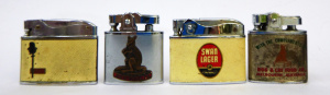 4 x Vintage Cigarette Lighters inc, Swan lager, Dog & Cat Food Co Melbourne,